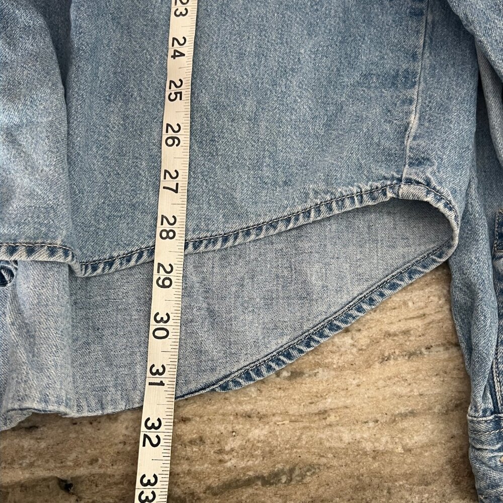 Vintage Levis Mens Denim Shirt Long Sleeve Button Up Red Tab size XXL Rodeo - Picture 9 of 12